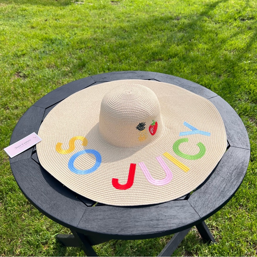 ☀️NWT Juicy Couture “So Juicy” Wide Brim Floppy Sun Hat